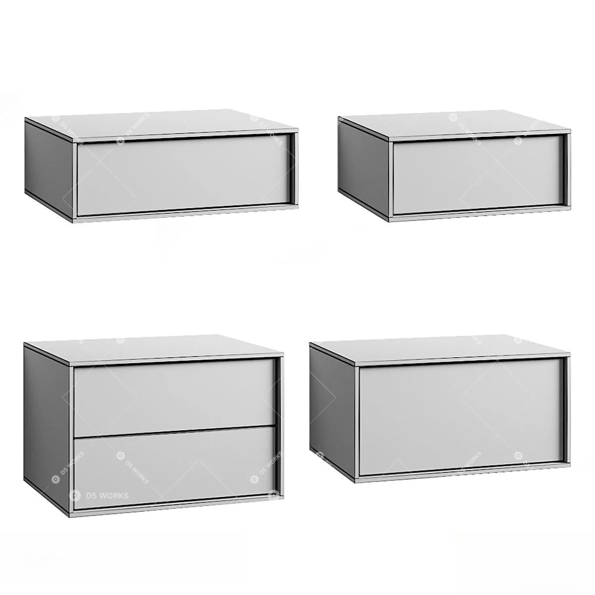 Bedside table 3d model thumbnail 3