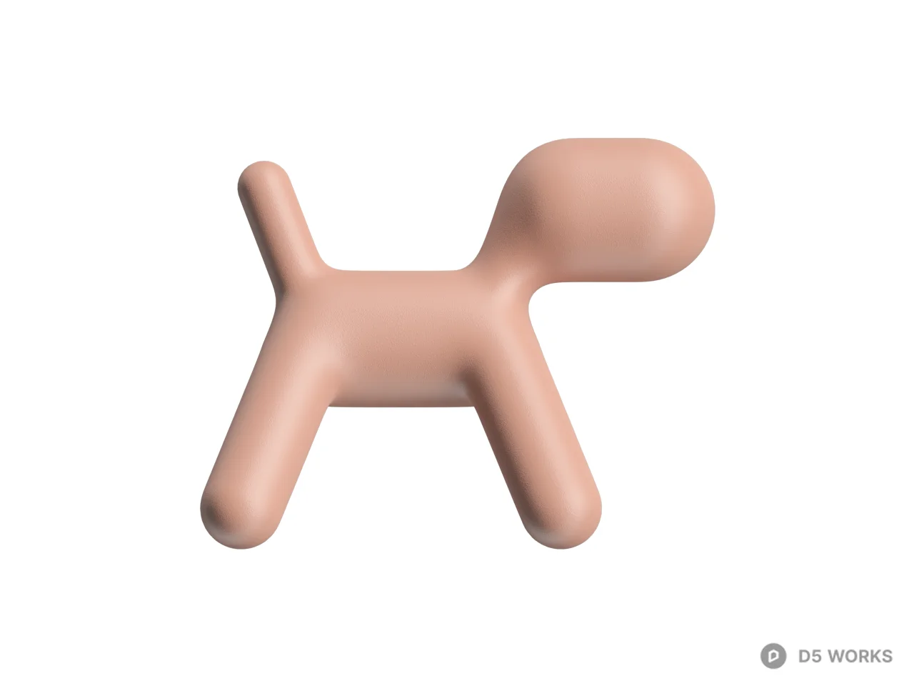 Minimalist Dog Shaped Stool 3d model thumbnail 2