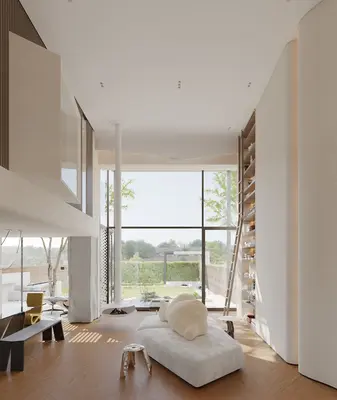 Contemporary Villa Living Room