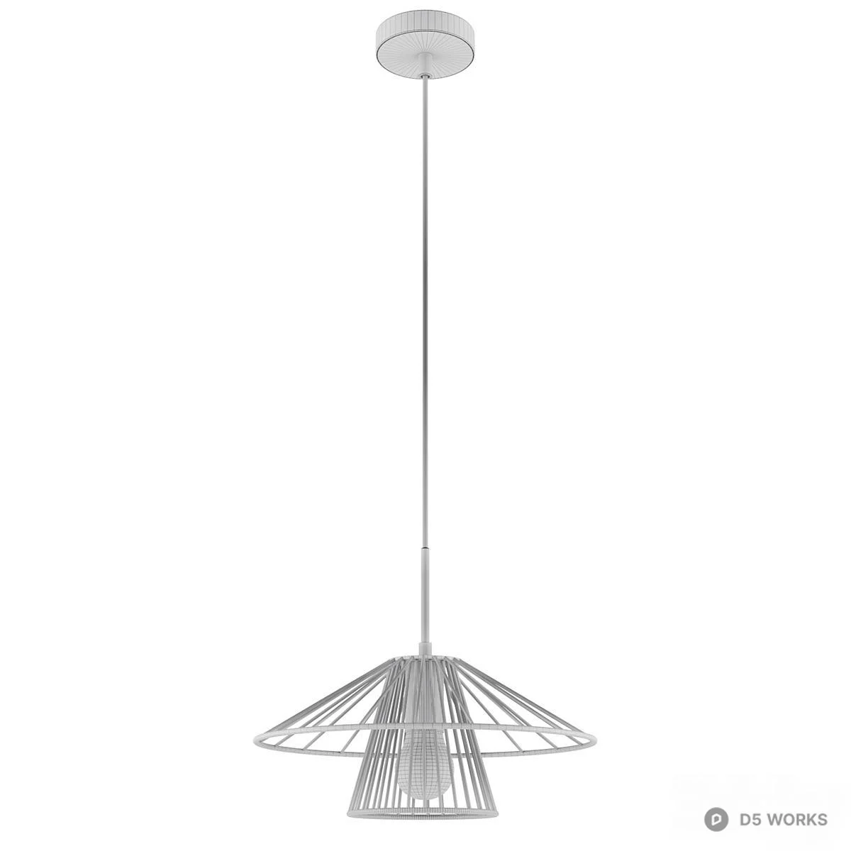 Industrial Wireframe Pendant Light 3d model thumbnail 2
