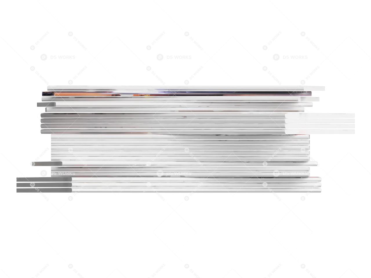 Books and Newspapers 3d model thumbnail 2