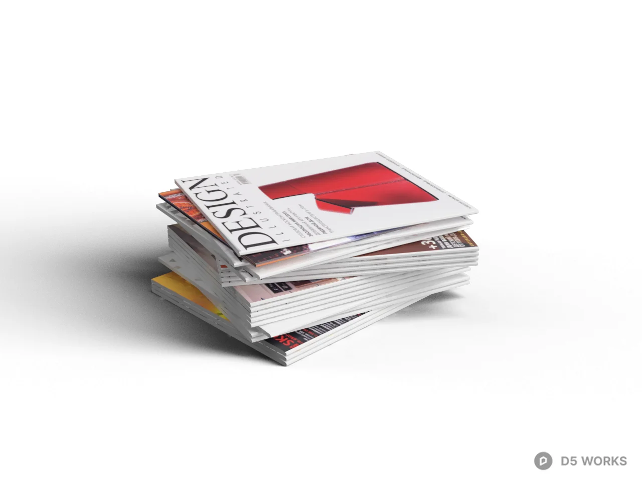 Design Magazine Stack 3d model - Image 1