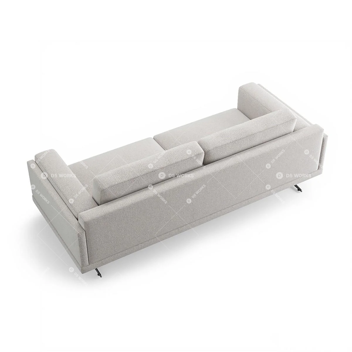 Contemporary Three-seater Sofa 3d model thumbnail 4