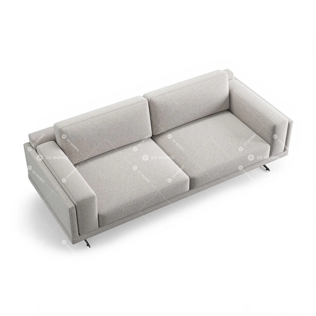 Contemporary Three-seater Sofa 3d model thumbnail 3