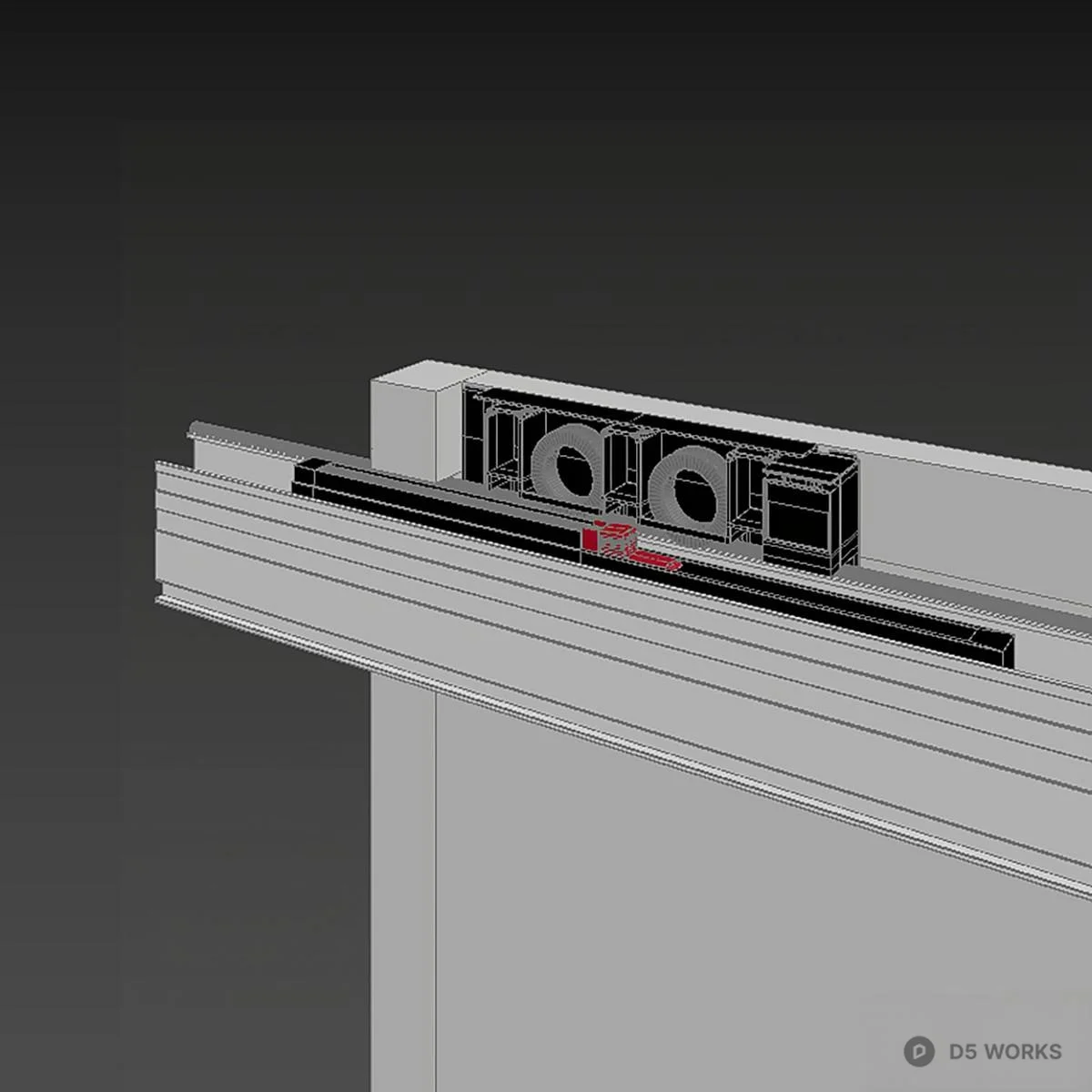 Minimalist Sliding Door 3d model thumbnail 3