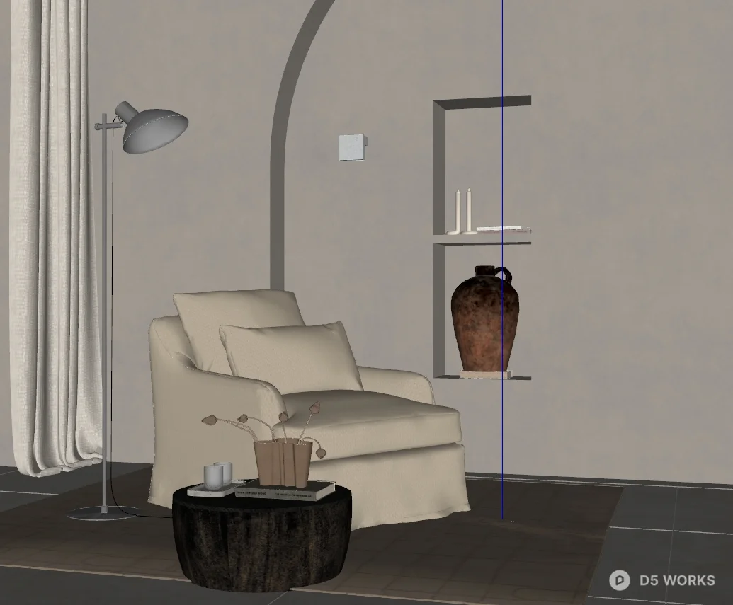 Minimalist Single Sofa Chair 3d model thumbnail 2