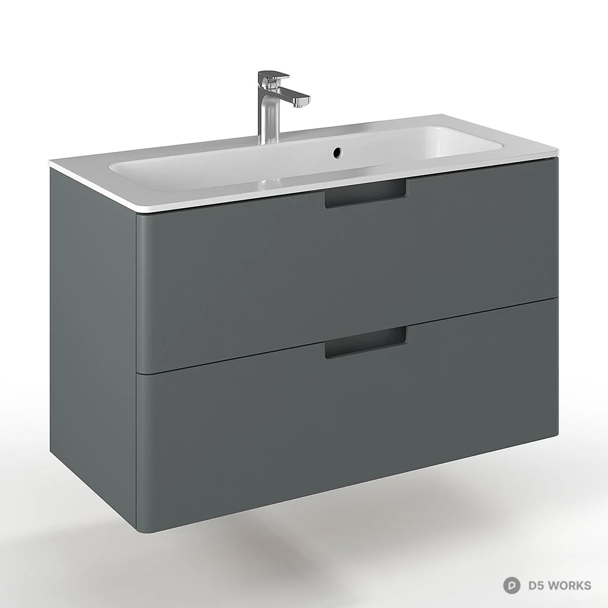 Minimalist Wall Mounted Bathroom Cabinet 3d model - Image 1