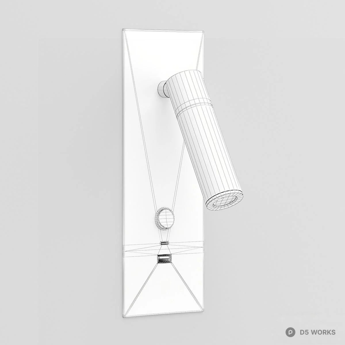 Minimalist Black Adjustable Wall Lamp With USB Port 3d model thumbnail 2