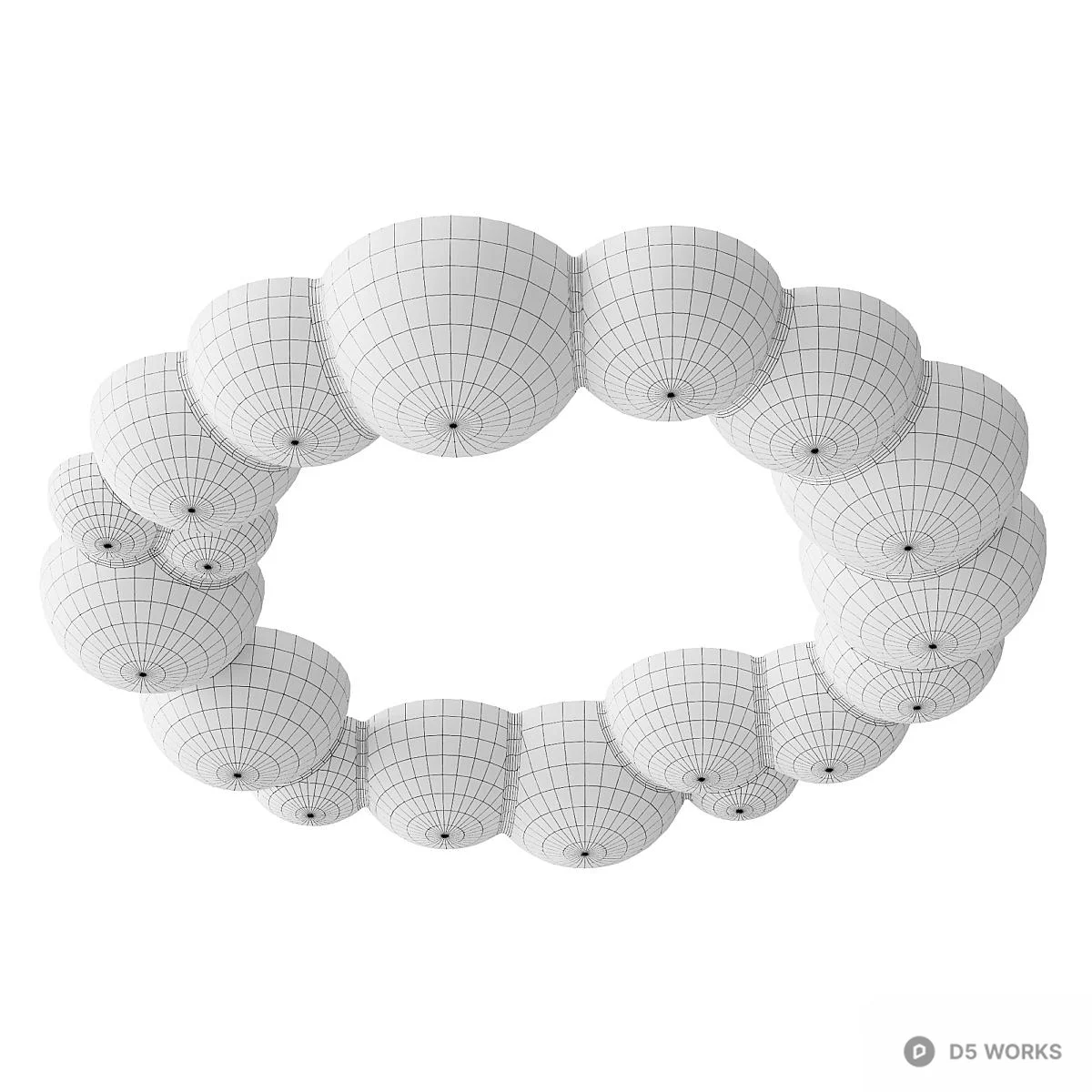 Cloud Shape Ceiling Light 3d model thumbnail 3