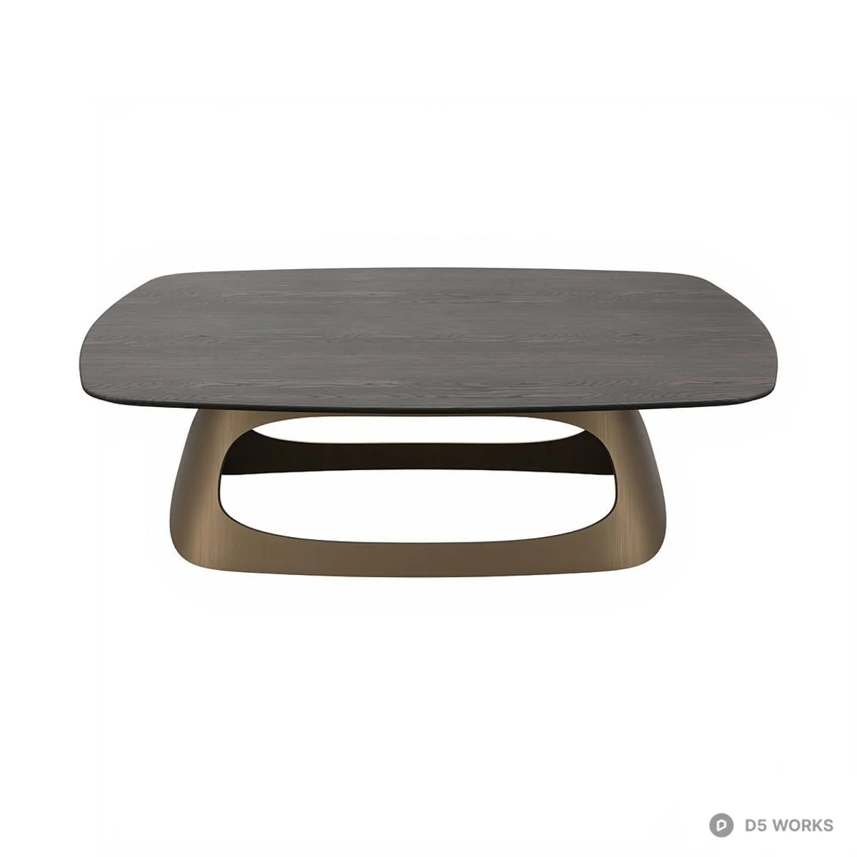 Sculptural Metal Base Coffee Table 3d model thumbnail 3