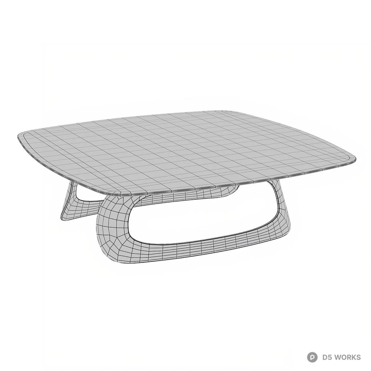 Sculptural Metal Base Coffee Table 3d model thumbnail 4