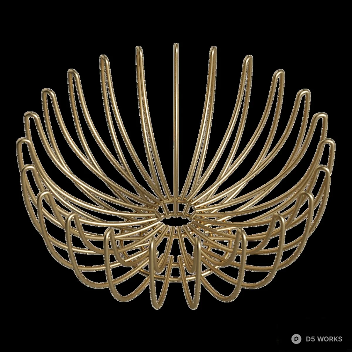 Metal Wire Sculptural Bowl Decor 3d model - Image 1