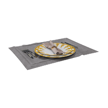 Tableware Metal Cutlery, Plate, Placemat Set 