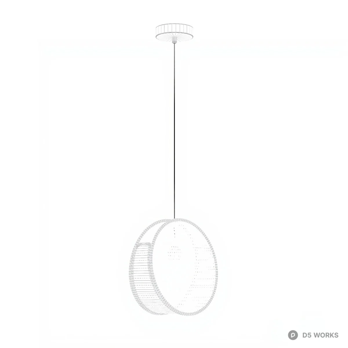 Rattan Woven Pendant Lamp 3d model thumbnail 2