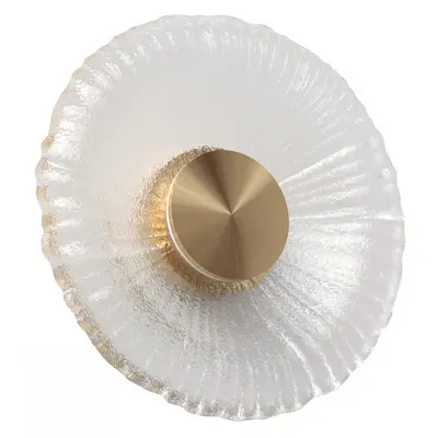 Textured Glass Wall Lamp With Brass Center 3d model