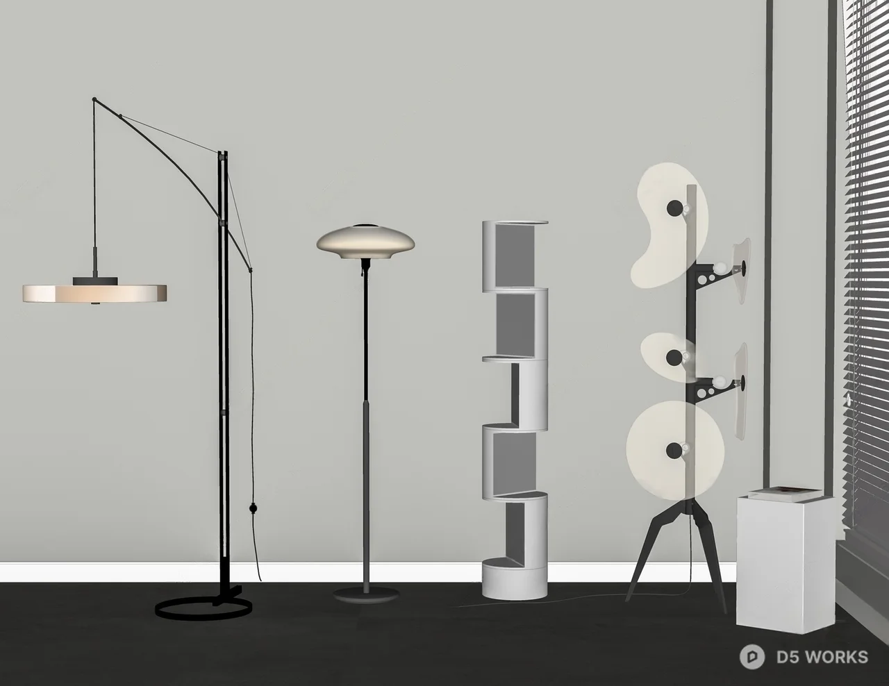 Minimalist Floor Lamp 3d model thumbnail 2