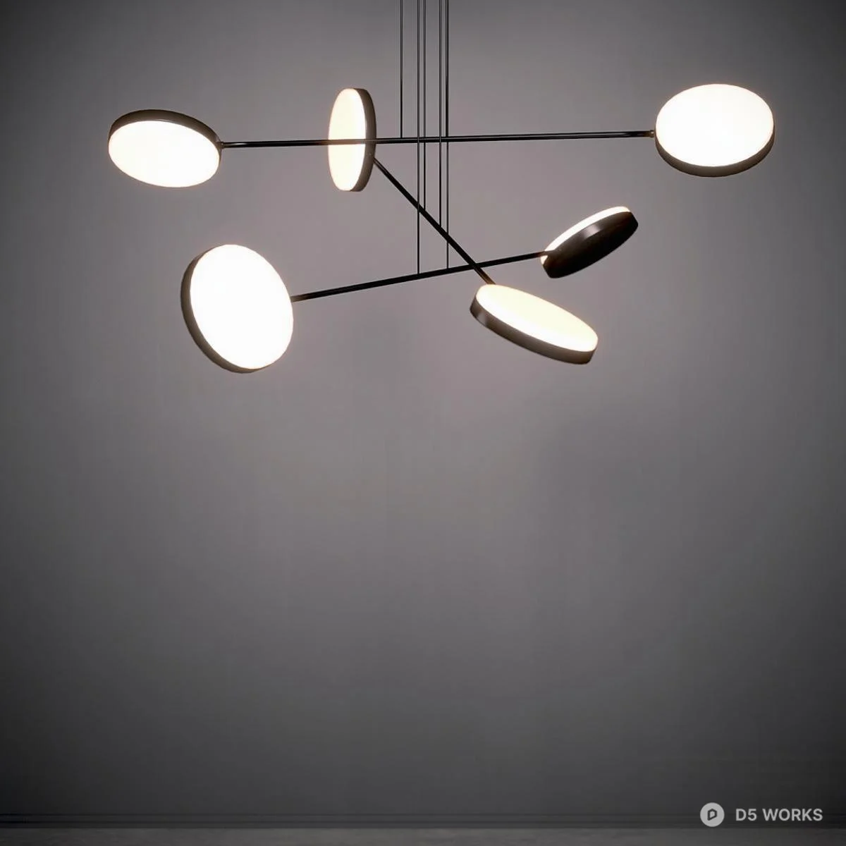 Modern Linear Pendant Light 3d model thumbnail 2