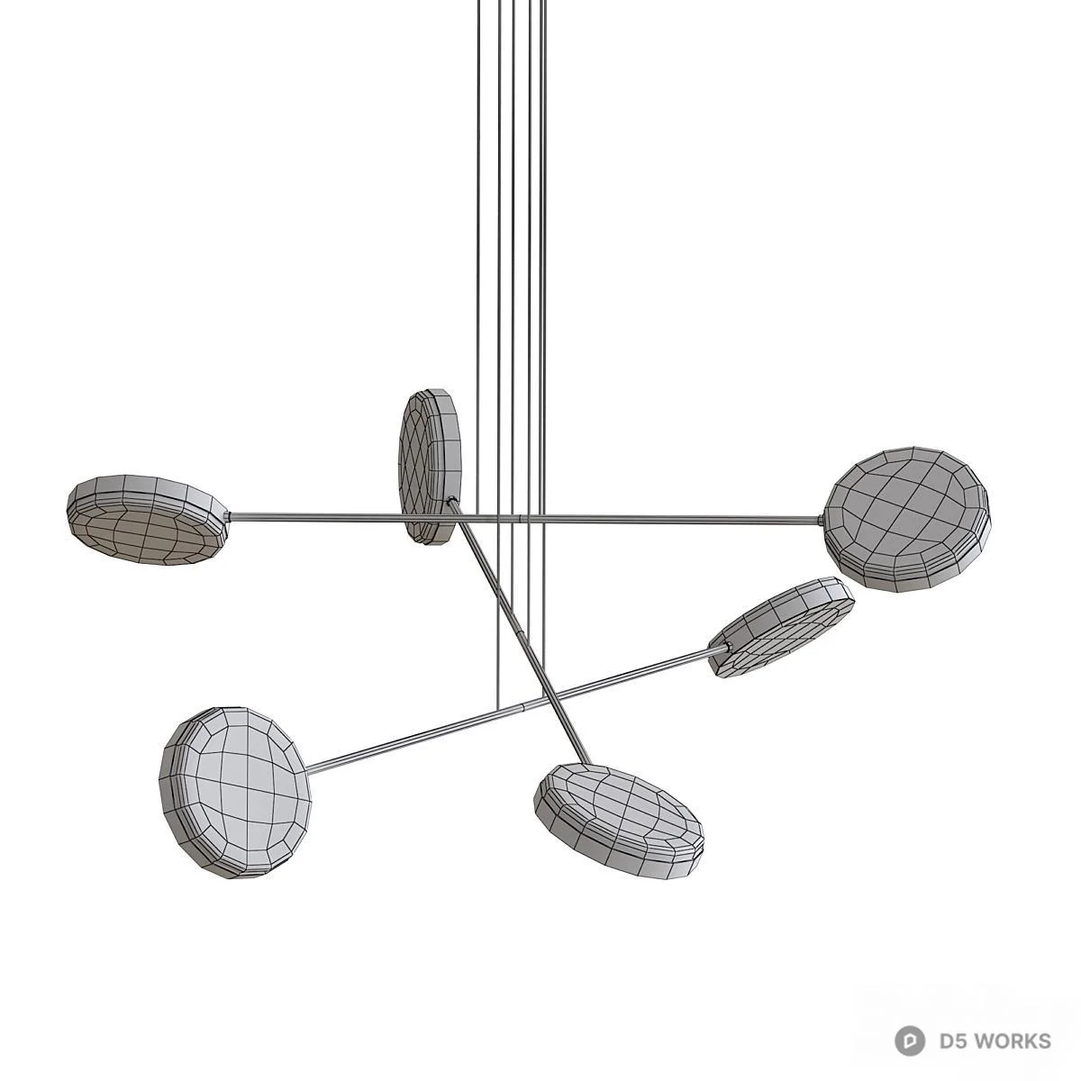 Modern Linear Pendant Light 3d model thumbnail 3