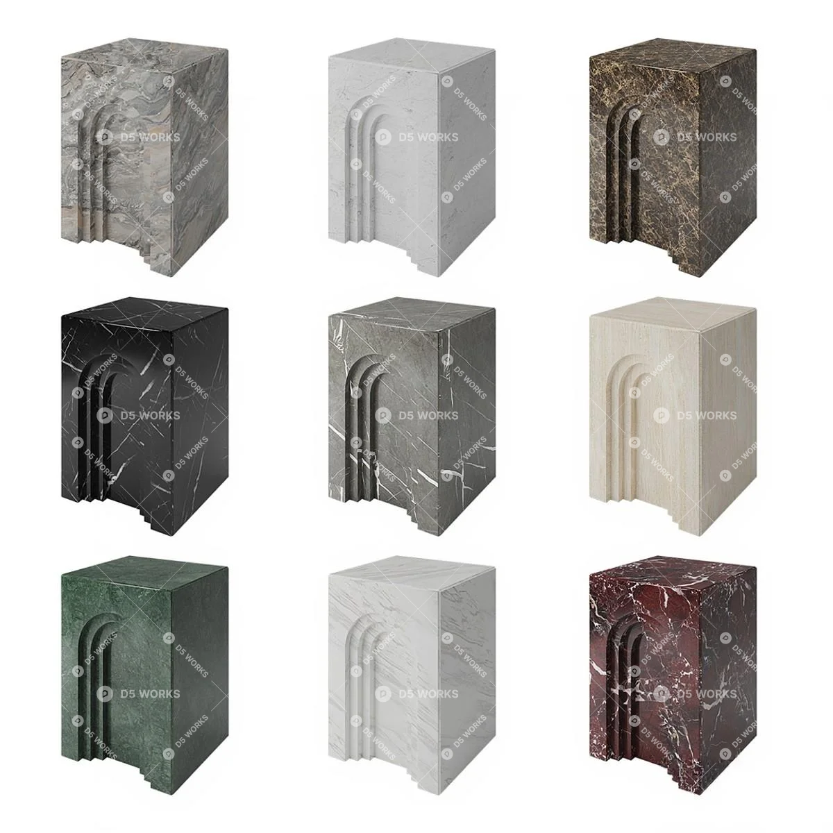 Organic Modern End Table 3d model thumbnail 2