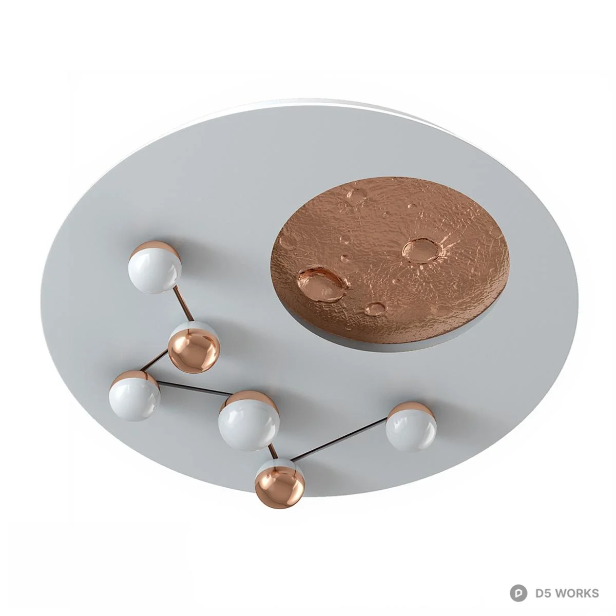 Modern Moon Design Ceiling Light 3d model thumbnail 2