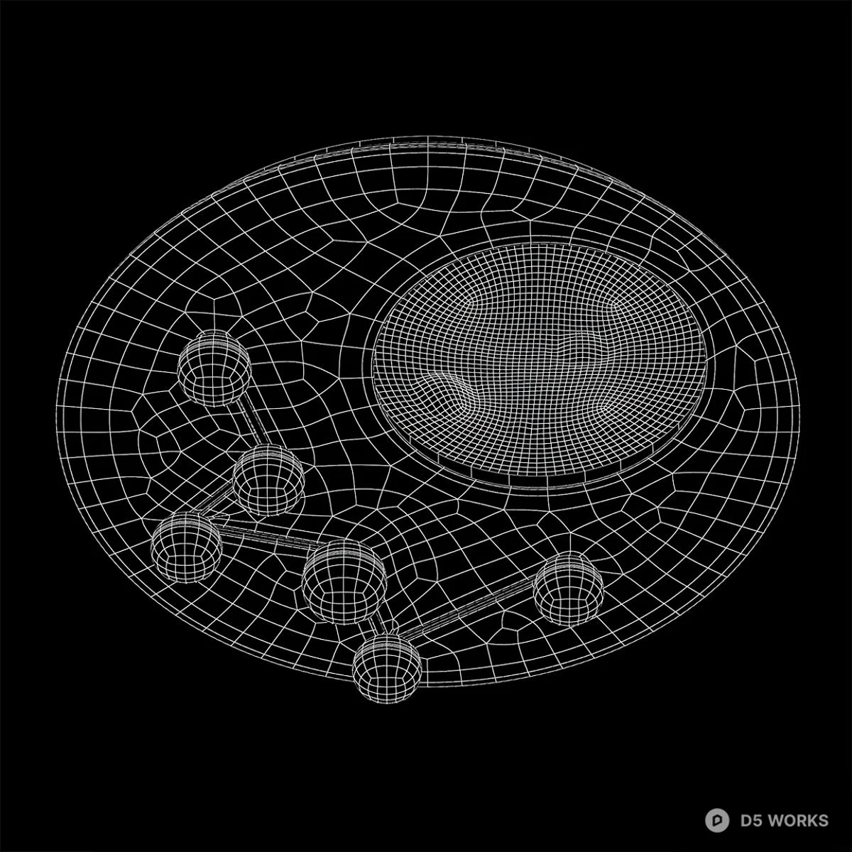 Modern Moon Design Ceiling Light 3d model thumbnail 4