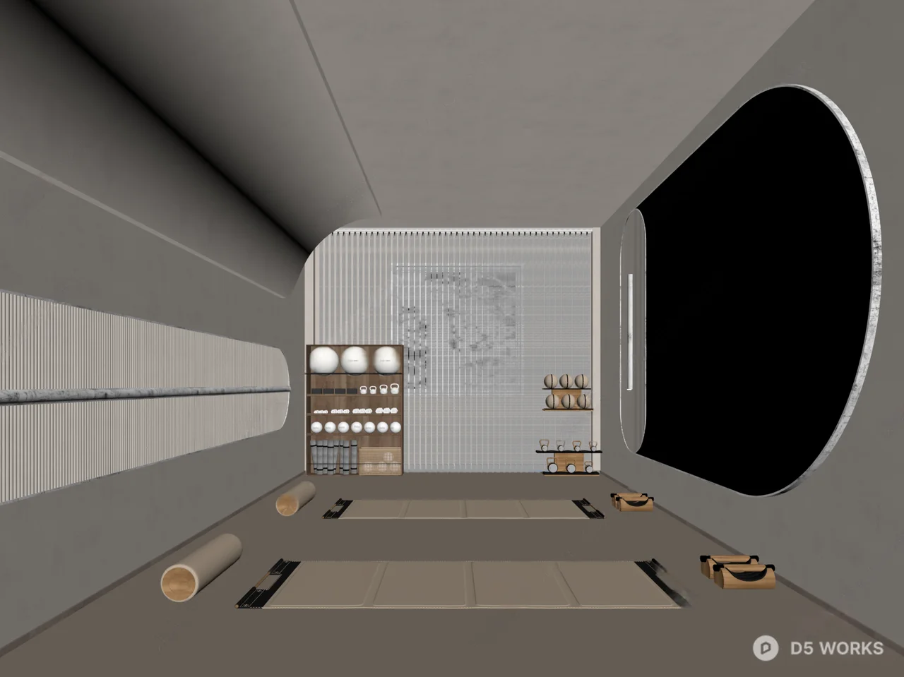 Minimalist Yoga Studio with Ambient Lighting 3d model thumbnail 2