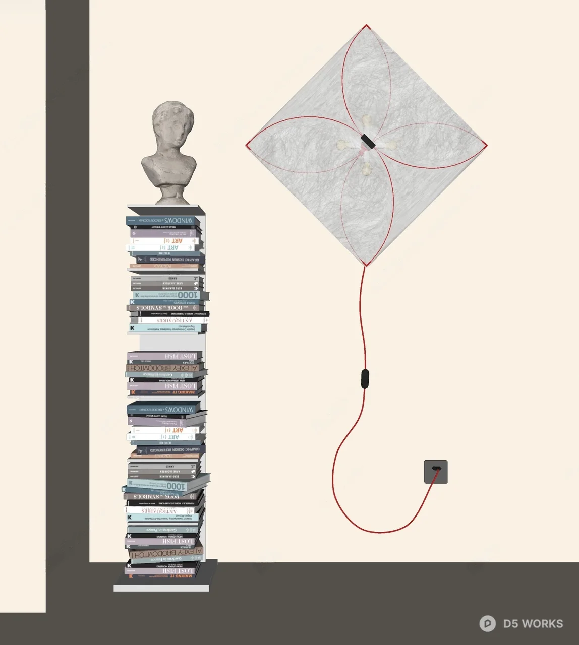 Minimalist Petal Wall Lamp 3d model thumbnail 2