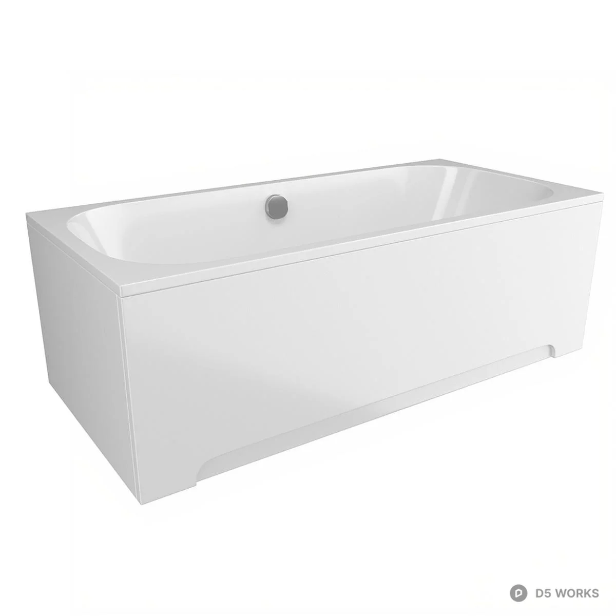 Minimalist White Bathtub 3d model - Image 1