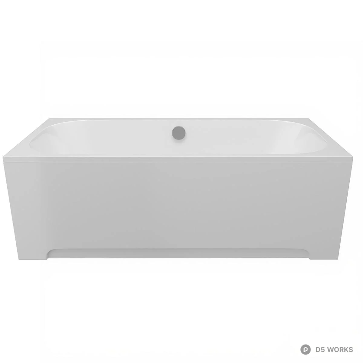 Minimalist White Bathtub 3d model thumbnail 2