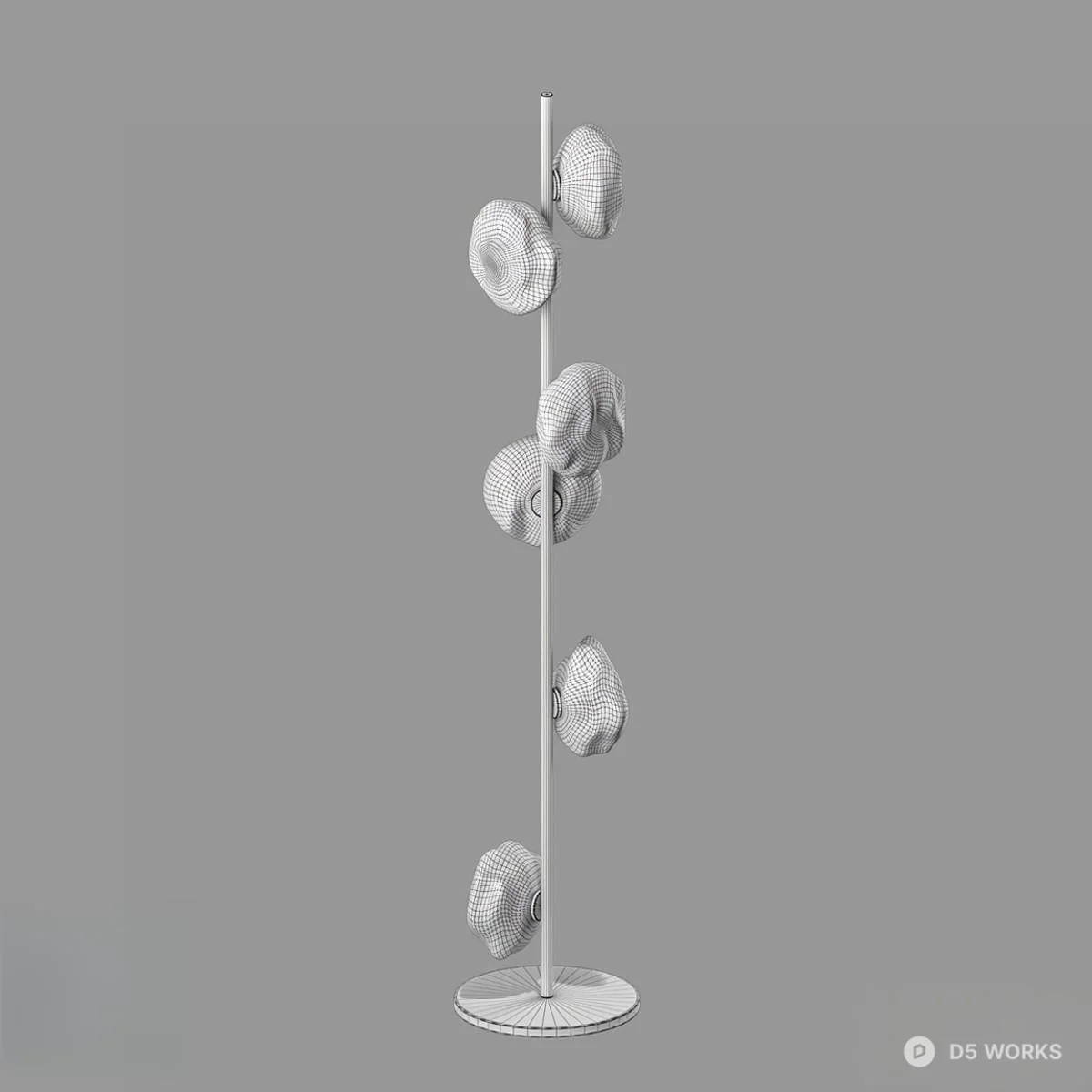 Minimalist Organic Glass Floor Lamp 3d model thumbnail 2