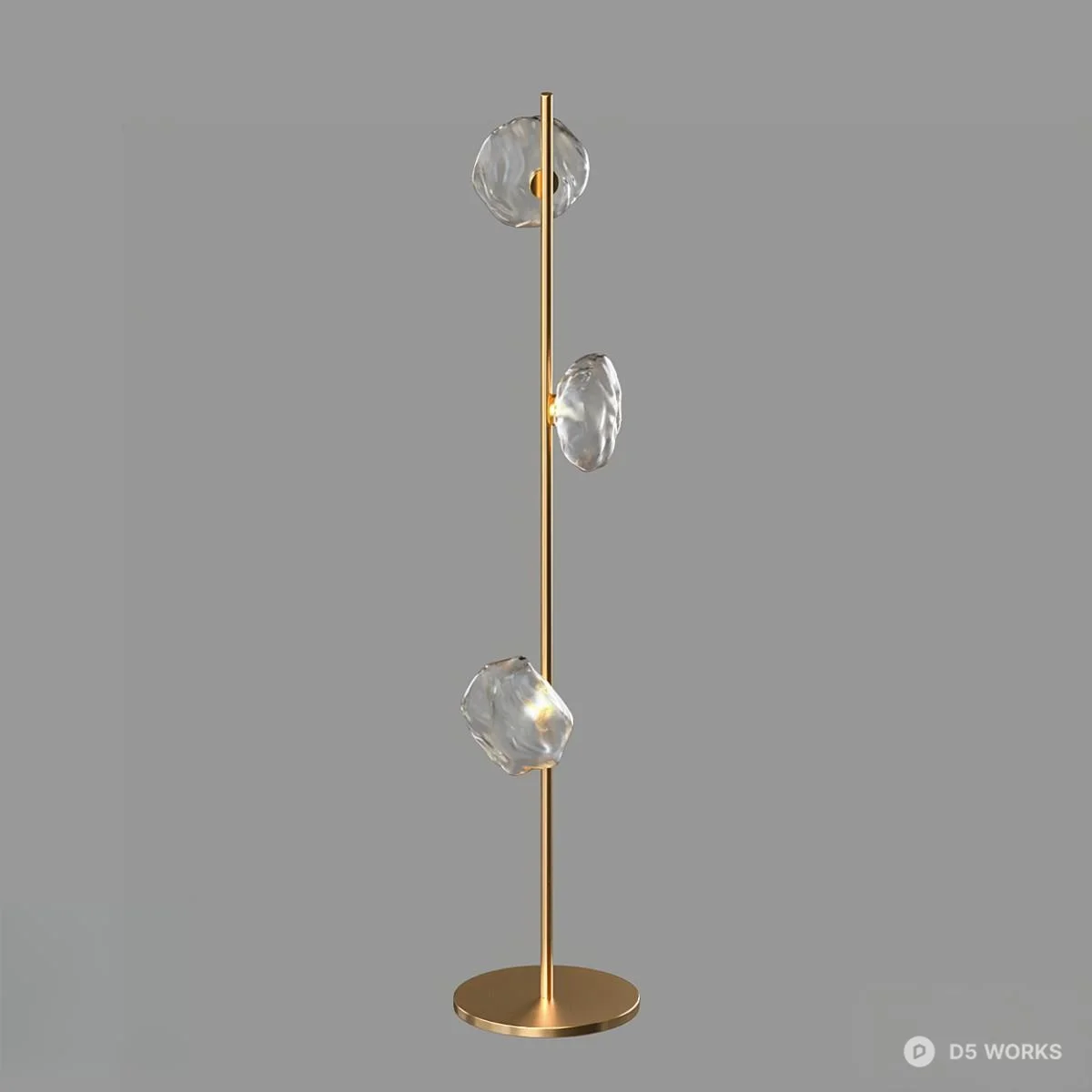 Minimalist Organic Glass Floor Lamp 3d model thumbnail 4