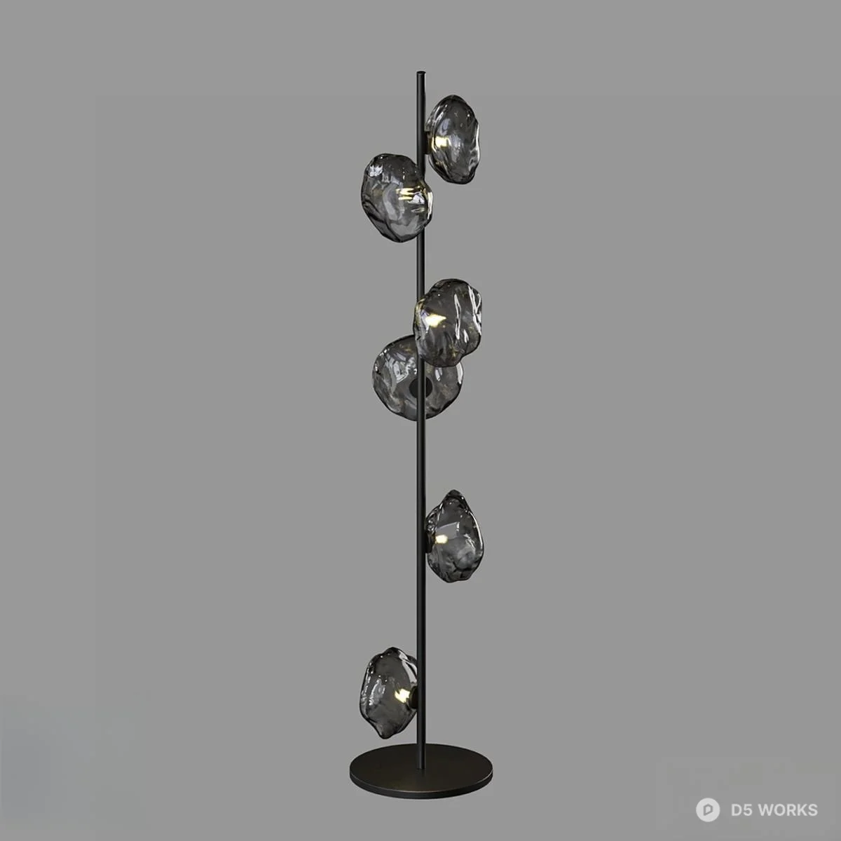 Minimalist Organic Glass Floor Lamp 3d model thumbnail 3