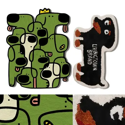 Cartoon Dog Shaped Door Mat 3d model