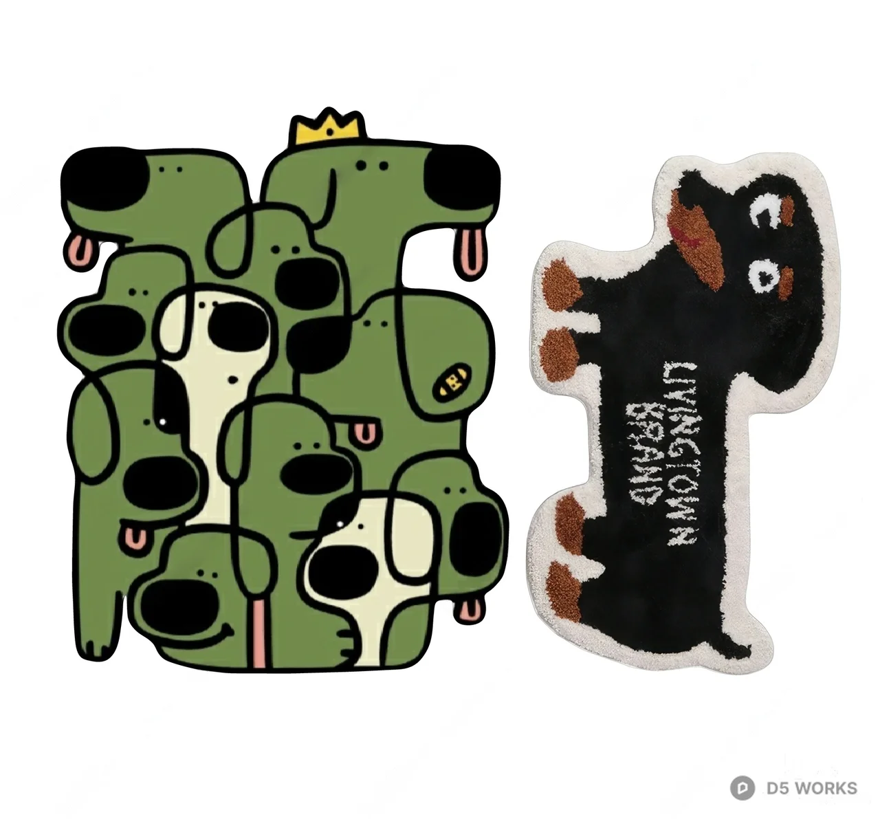 Cartoon Dog Shaped Door Mat 3d model thumbnail 2
