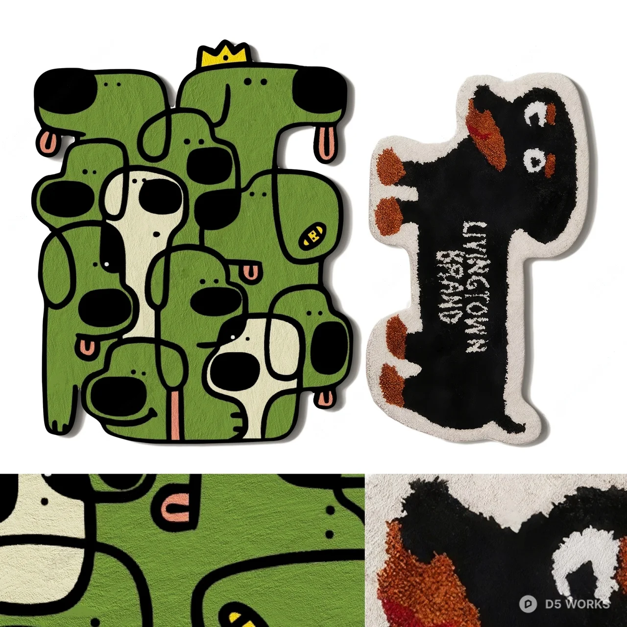 Cartoon Dog Shaped Door Mat 3d model - Image 1