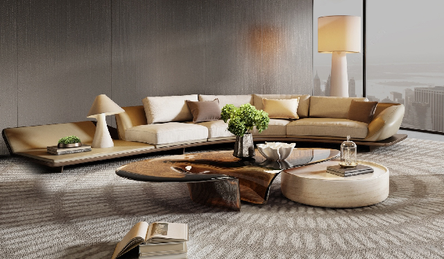 Modern Sofa & Side Table Set