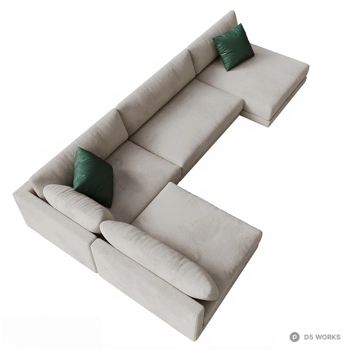Modern Modular Sectional Sofa 3d model thumbnail 2