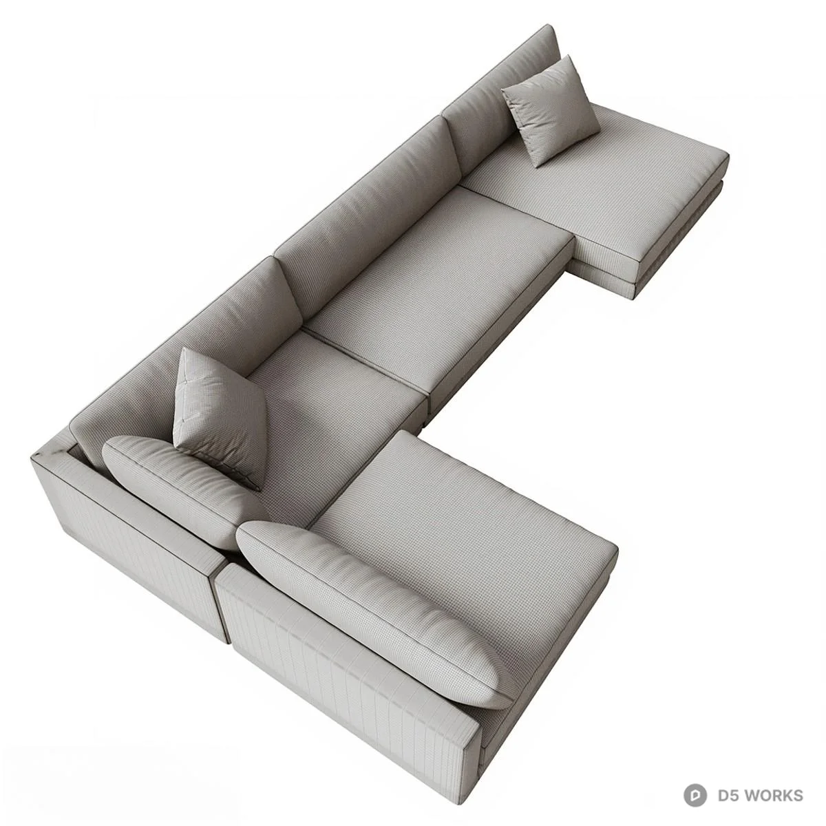Modern Modular Sectional Sofa 3d model thumbnail 3