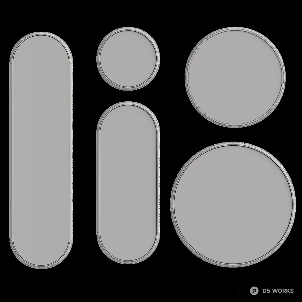 Minimalist Mirror Set 3d model thumbnail 2