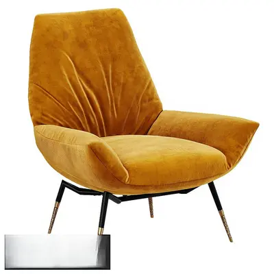 Velvet Upholstered Lounge Chair 3d model