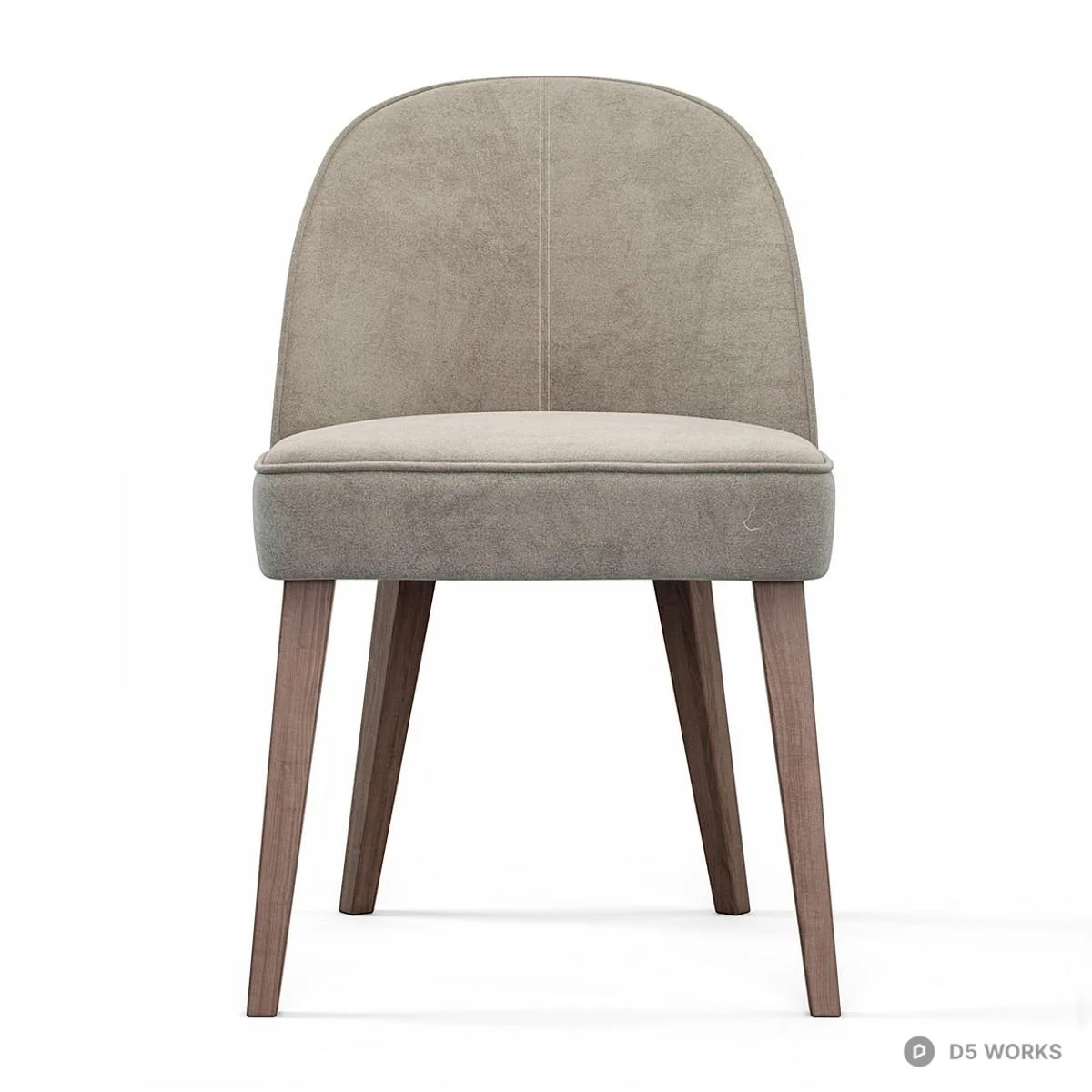 Wooden Leg Armchair With Textured Fabric 3d model thumbnail 2