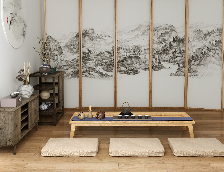 Wabi-Sabi Tea Table & Chairs Set