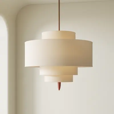 Tiered Fabric Pendant Light 3d model