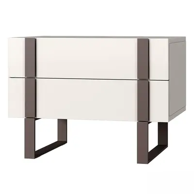 Minimalist Two-Drawer Bedside Cabinet 3d model