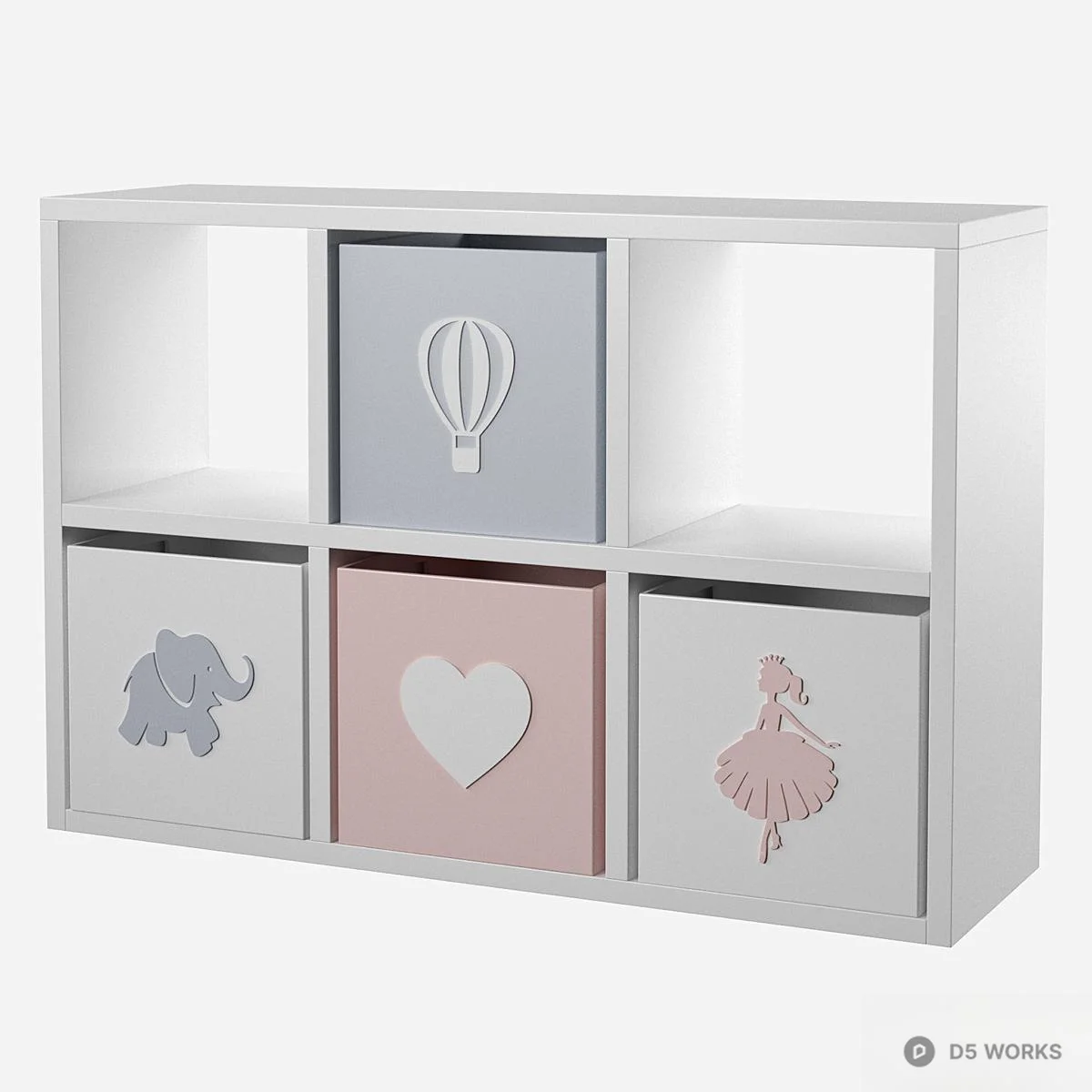 Decorative Storage Cabinet With Animal And Balloon Motifs 3d model - Image 1