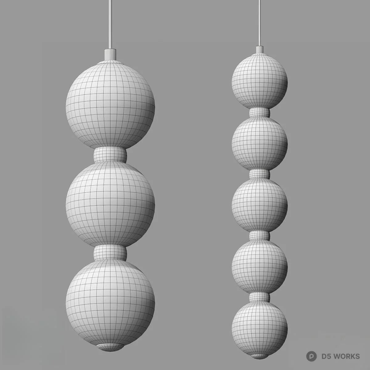 Faceted Glass Pendant Light 3d model thumbnail 2