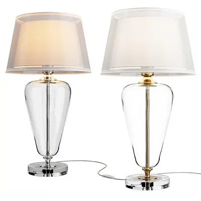 Crystal Base Table Lamp With Fabric Shade 3d model