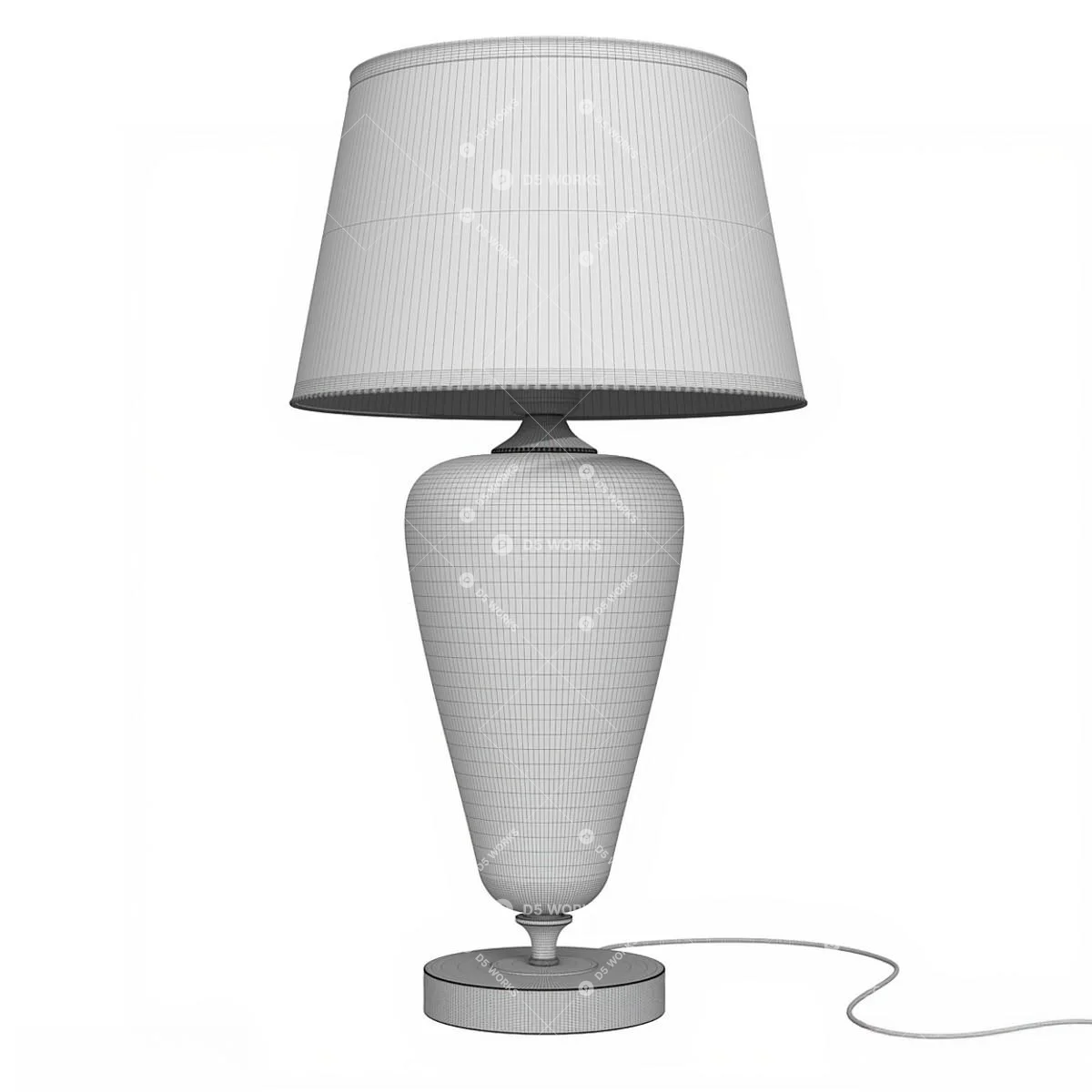 Crystal Base Table Lamp With Fabric Shade 3d model thumbnail 6