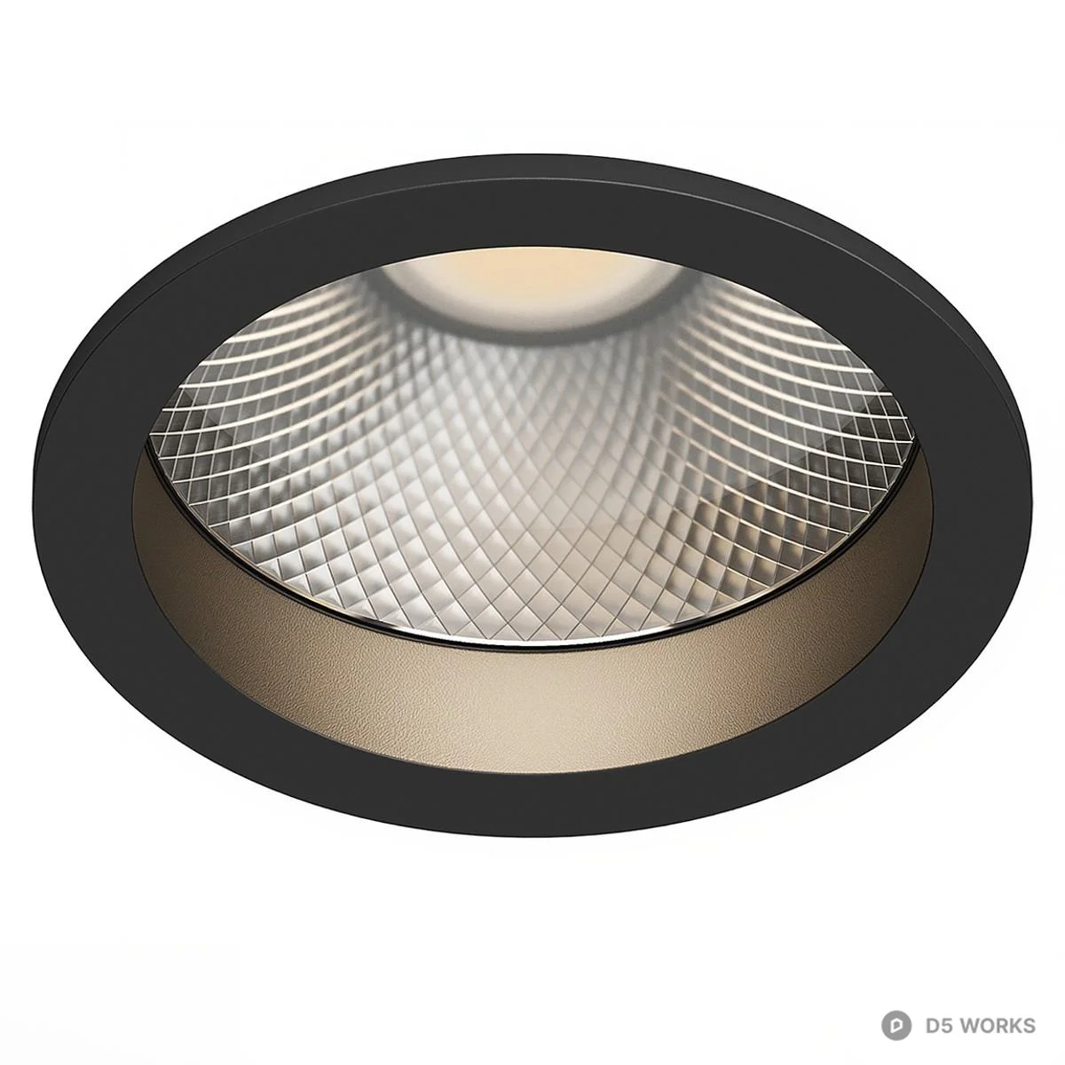 Modern Recessed Downlight With Honeycomb Reflector 3d model thumbnail 3