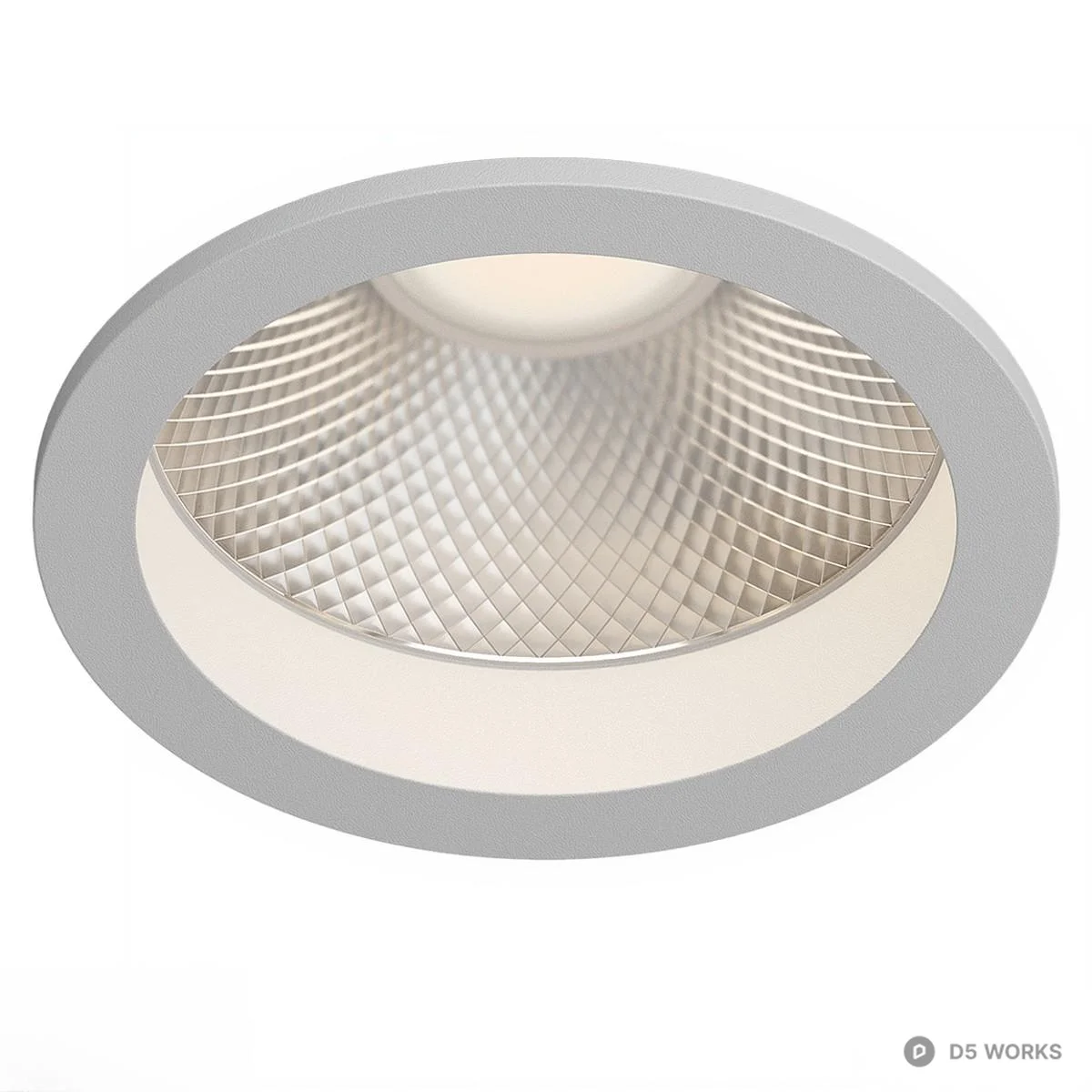 Modern Recessed Downlight With Honeycomb Reflector 3d model thumbnail 2